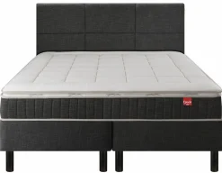 Ensembles Matelas Et Sommier>Camif EPEDA Ensemble 5 en 1 Boxspring Enchanteur - - 2 x 100 x 200 cm Gris