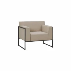 Canapés Et Fauteuils De Jardin>Camif EREME Fauteuil Ruben en Acier et Tissu Recyclé - Etain / Papyrus