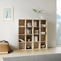 Etagères>Camif Etagère bois massif 4x4 cases Elio