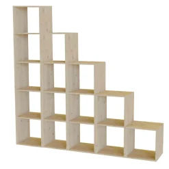 Etagères|Bibliothèques>Camif Etagère escalier bois massif grande version Elio