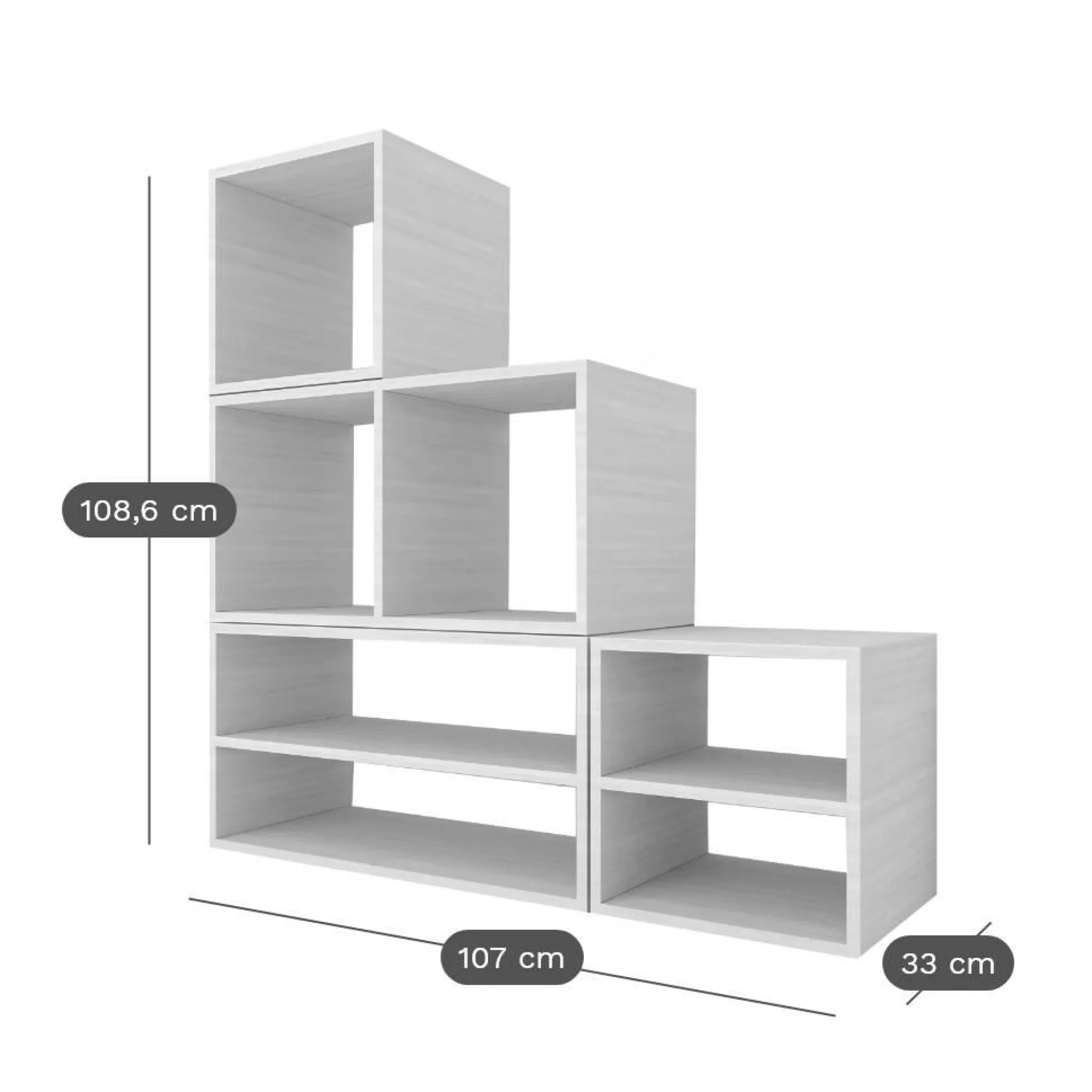Etagères|Bibliothèques>Camif Etagère escalier bois massif petite version Elio