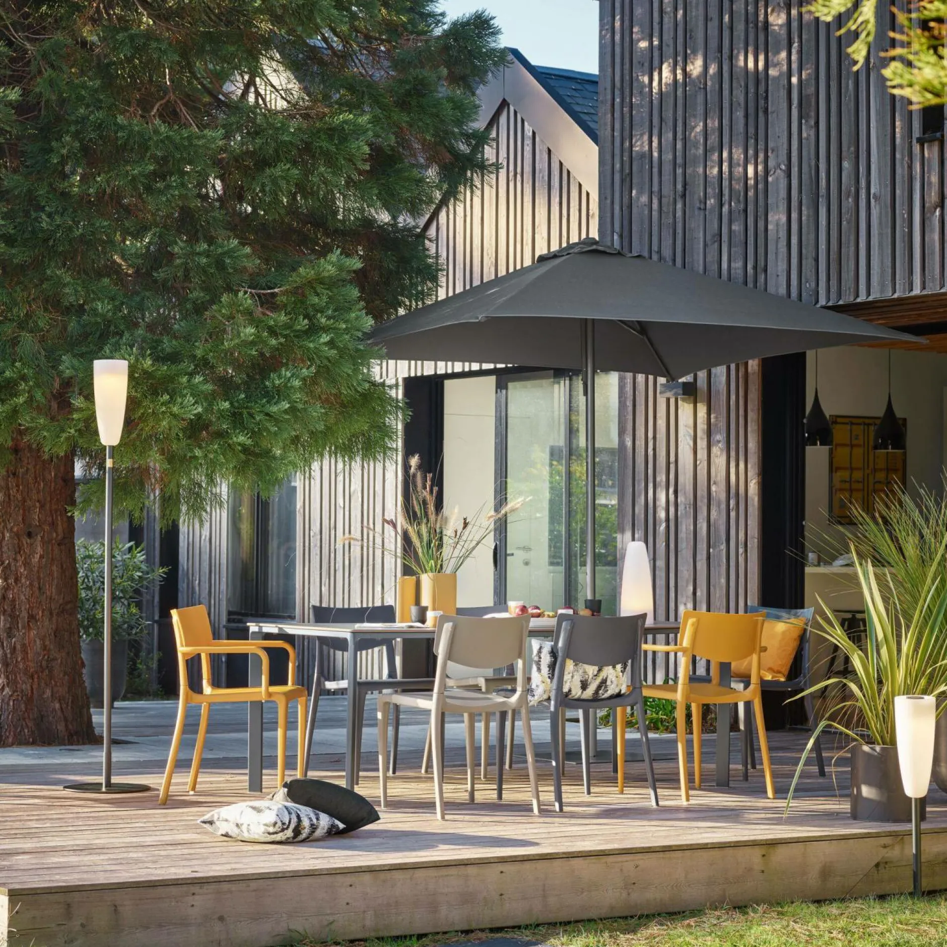 Fauteuils De Jardin>Camif EZPELETA Lot de 2 Fauteuils Empilables Town - Moutarde