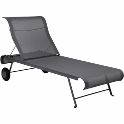 Bains De Soleil>Camif FERMOB Bain de Soleil Pliant Dune en Toile Stéréo et en Acier - Carbone