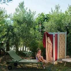 Bains De Soleil>Camif FERMOB Bain de Soleil Pliant Dune en Toile Stéréo et en Acier - Gris Argile