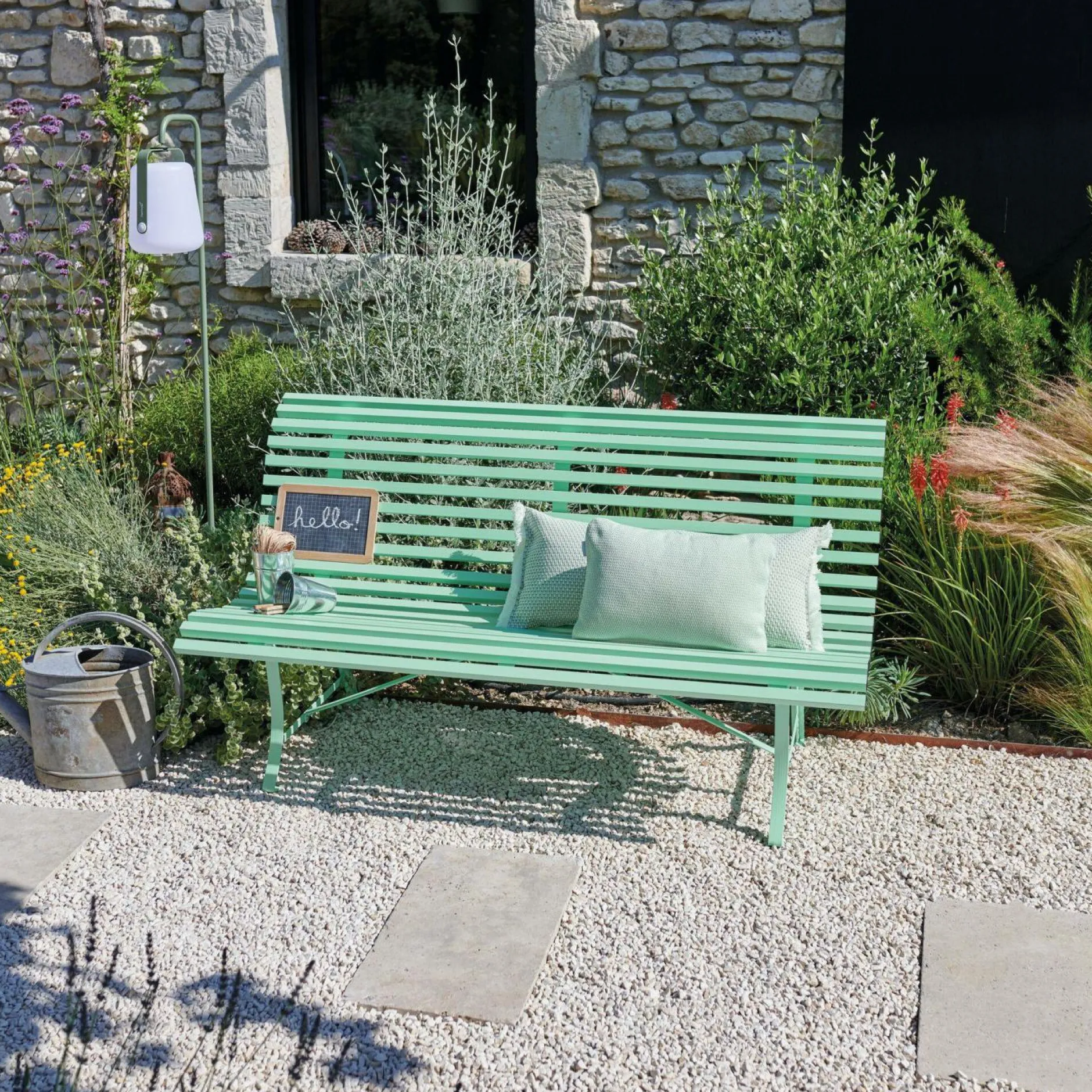 Bancs De Jardin>Camif FERMOB Banc 3 Places 150 cm Louisiane en Acier - Gris Lapili