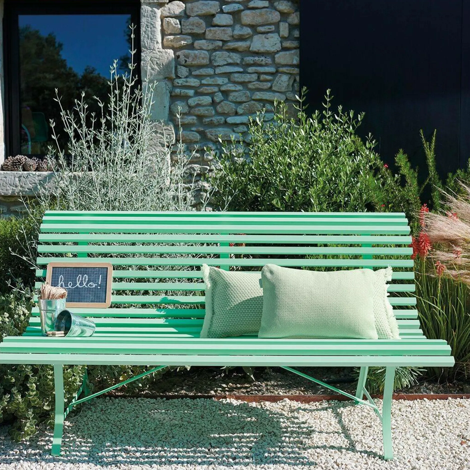 Bancs De Jardin>Camif FERMOB Banc 3 Places 150 cm Louisiane en Acier - Guimauve