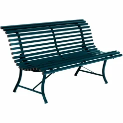 Bancs De Jardin>Camif FERMOB Banc 3 Places 150 cm Louisiane en Acier - Bleu Acapulco
