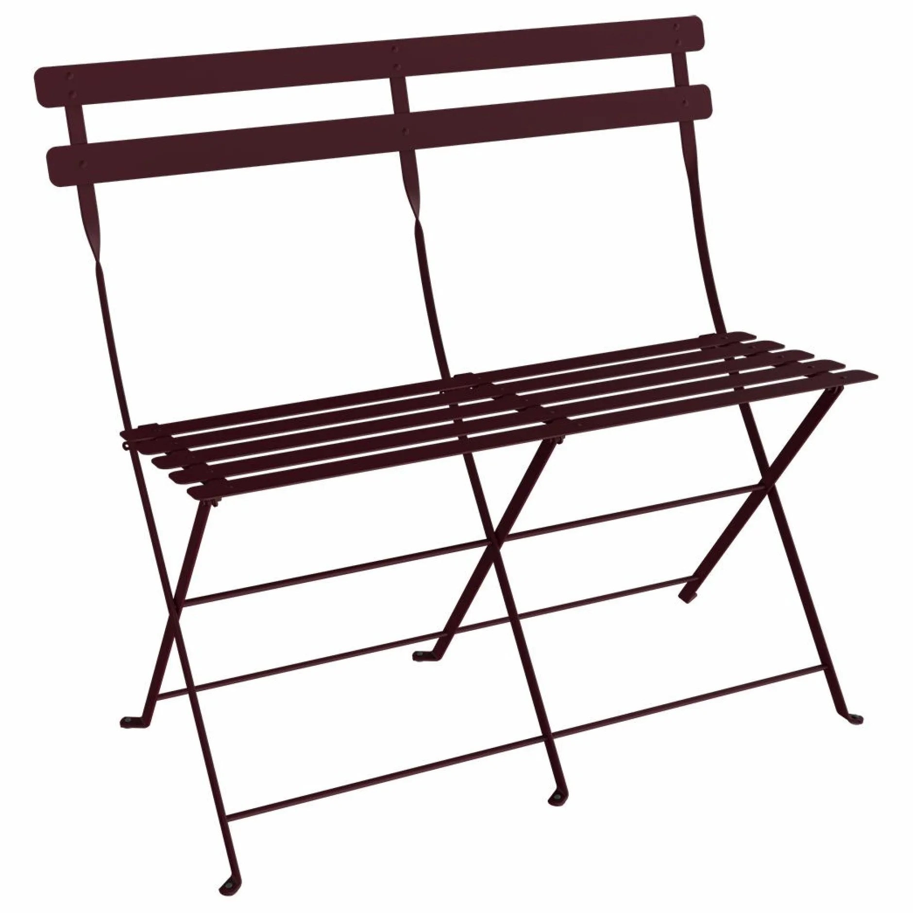 Canapés Et Fauteuils De Jardin>Camif FERMOB Banquette Pliante 2 Places Bistro en Acier - Cerise Noire
