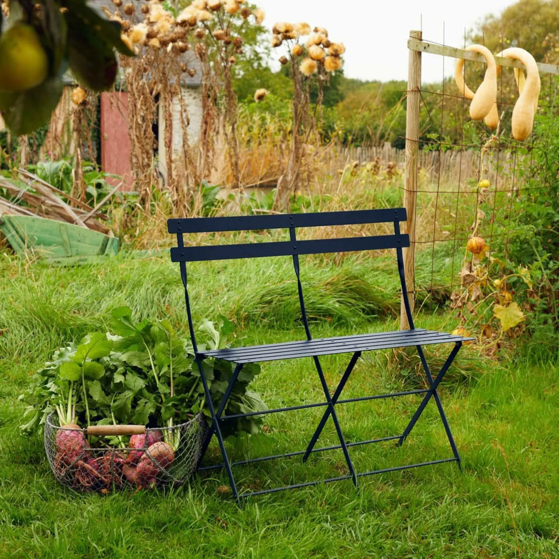 Canapés Et Fauteuils De Jardin>Camif FERMOB Banquette Pliante 2 Places Bistro en Acier - Blanc