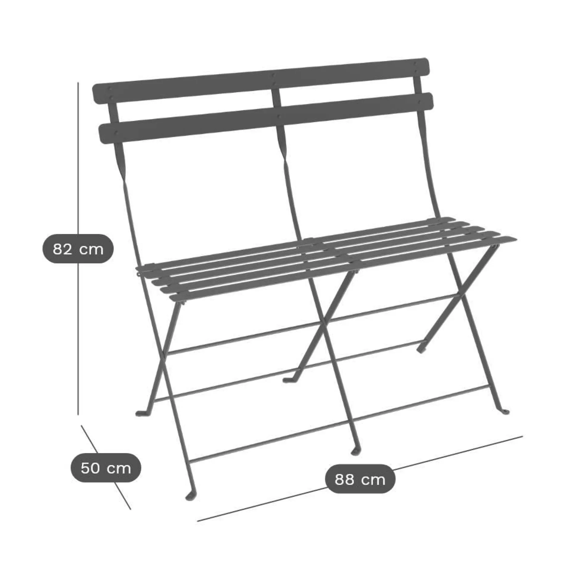Canapés Et Fauteuils De Jardin>Camif FERMOB Banquette Pliante 2 Places Bistro en Acier - Blanc