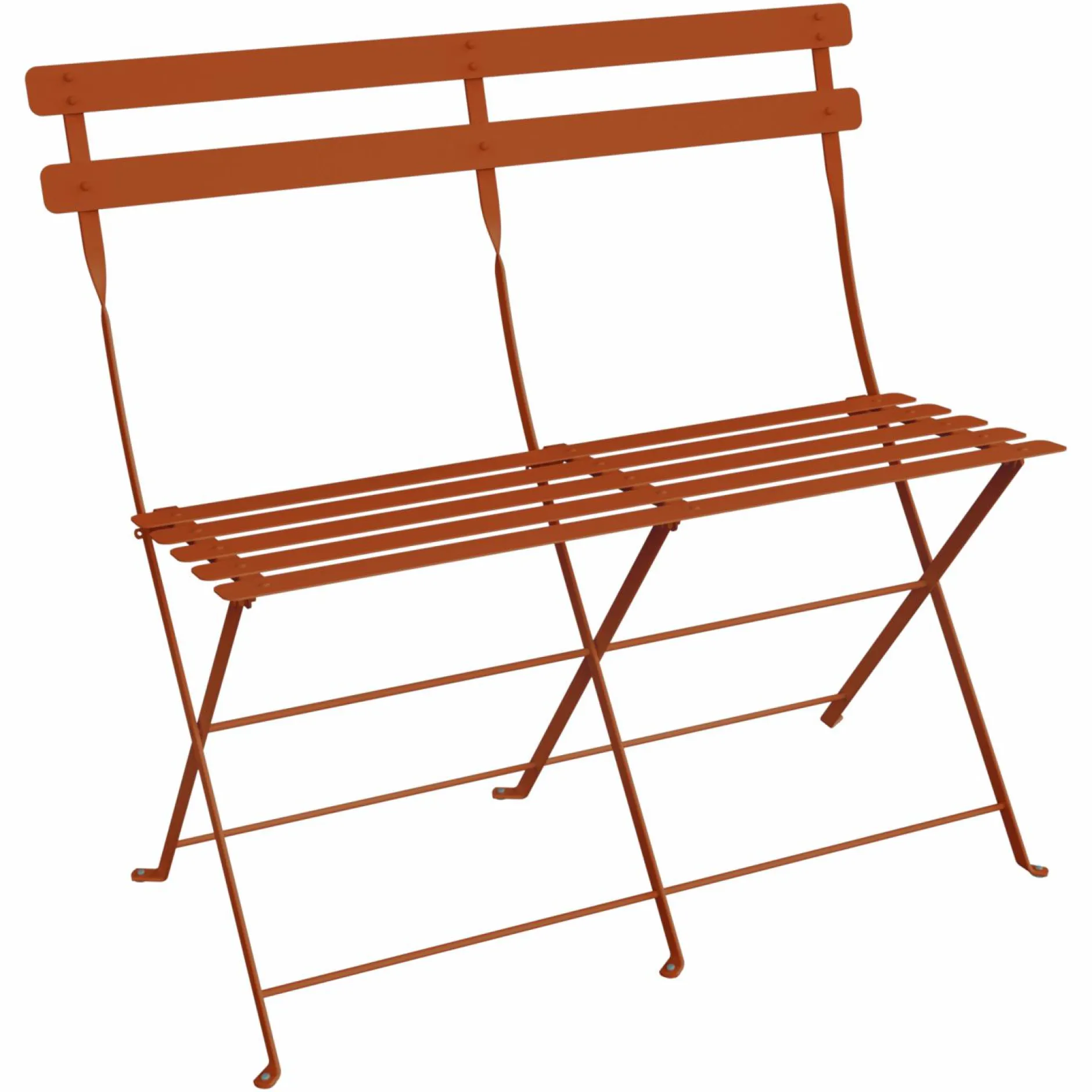 Canapés Et Fauteuils De Jardin>Camif FERMOB Banquette Pliante 2 Places Bistro en Acier - Orange Confite