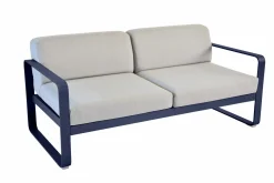 Canapés Et Fauteuils De Jardin>Camif FERMOB Canapé 2 Places Bellevie Gris Flanelle en Aluminium - Bleu Abysse