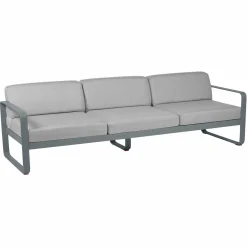 Canapés Et Fauteuils De Jardin>Camif FERMOB Canapé 3 Places Bellevie Gris Flanelle en Aluminium - Gris Orage