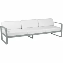 Canapés Et Fauteuils De Jardin>Camif FERMOB Canapé 3 Places Bellevie Blanc Grisé en Aluminium - Gris Lapili