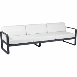 Canapés Et Fauteuils De Jardin>Camif FERMOB Canapé 3 Places Bellevie Blanc Grisé en Aluminium - Carbone