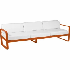 Canapés Et Fauteuils De Jardin>Camif FERMOB Canapé 3 Places Bellevie Blanc Grisé en Aluminium - Orange Confite