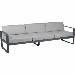 Canapés Et Fauteuils De Jardin>Camif FERMOB Canapé 3 Places Bellevie Gris Flanelle en Aluminium - Carbone