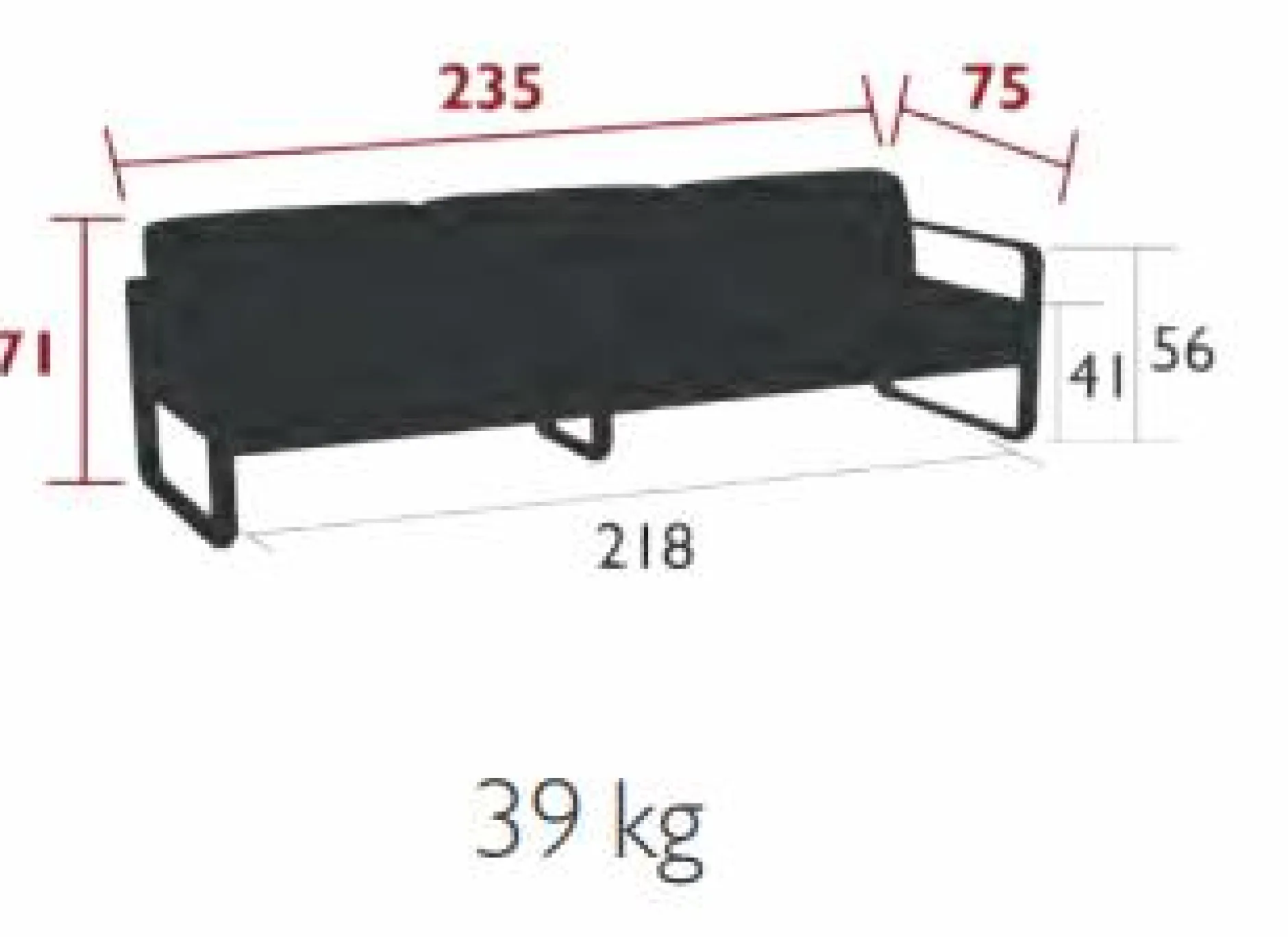 Canapés Et Fauteuils De Jardin>Camif FERMOB Canapé 3 Places Bellevie Gris Flanelle en Aluminium - Carbone