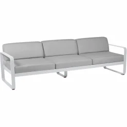 Canapés Et Fauteuils De Jardin>Camif FERMOB Canapé 3 Places Bellevie Gris Flanelle en Aluminium - Blanc