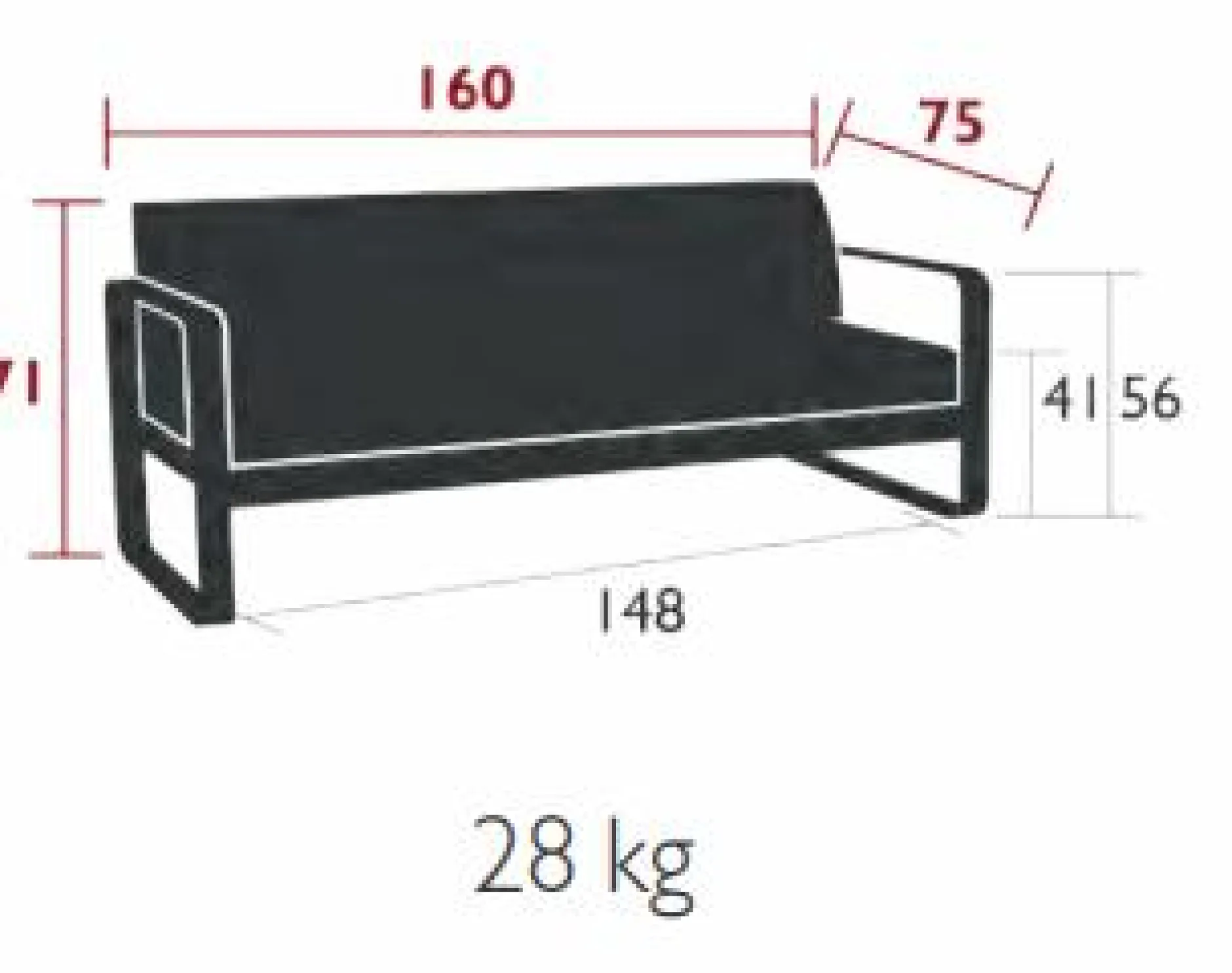 Canapés Et Fauteuils De Jardin>Camif FERMOB Canapé 2 Places Bellevie Blanc Grisé en Aluminium - Carbone