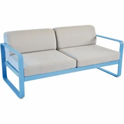 Canapés Et Fauteuils De Jardin>Camif FERMOB Canapé 2 Places Bellevie Gris Flanelle en Aluminium - Bleu Maya