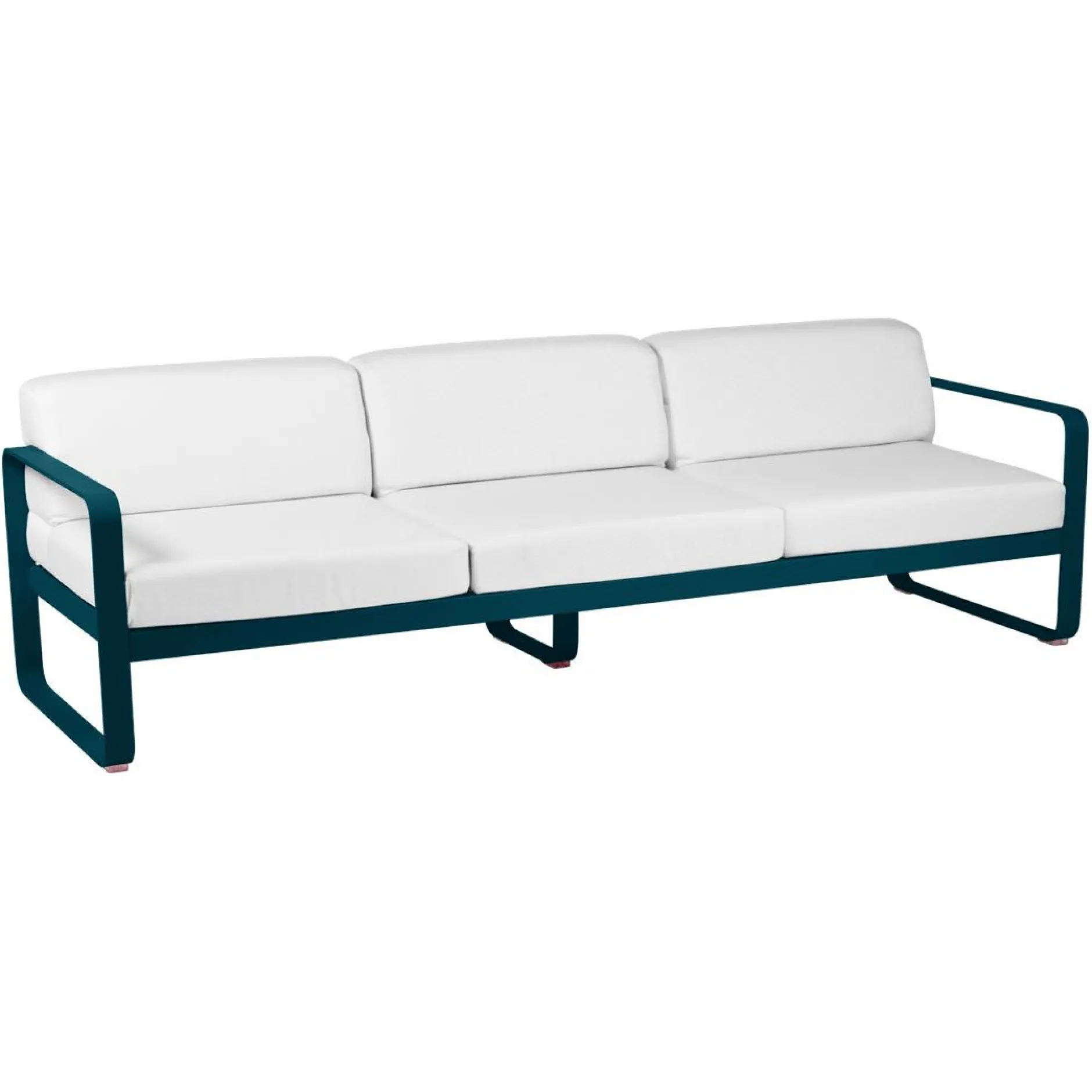 Canapés Et Fauteuils De Jardin>Camif FERMOB Canapé 3 Places Bellevie Blanc Grisé en Aluminium - Bleu Acapulco