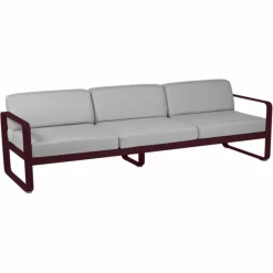 Canapés Et Fauteuils De Jardin>Camif FERMOB Canapé 3 Places Bellevie Gris Flanelle en Aluminium - Cerise Noire