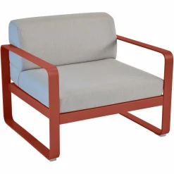 Canapés Et Fauteuils De Jardin>Camif FERMOB Fauteuil Bellevie Gris Flanelle en Aluminium - Ocre Rouge