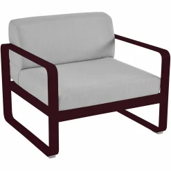Canapés Et Fauteuils De Jardin>Camif FERMOB Fauteuil Bellevie Gris Flanelle en Aluminium - Cerise Noire