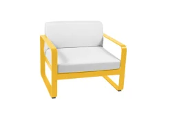 Canapés Et Fauteuils De Jardin>Camif FERMOB Fauteuil Bellevie Blanc Grisé en Aluminium - Miel Texturé