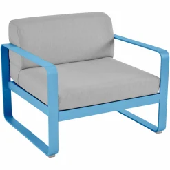 Canapés Et Fauteuils De Jardin>Camif FERMOB Fauteuil Bellevie Gris Flanelle en Aluminium - Bleu Maya