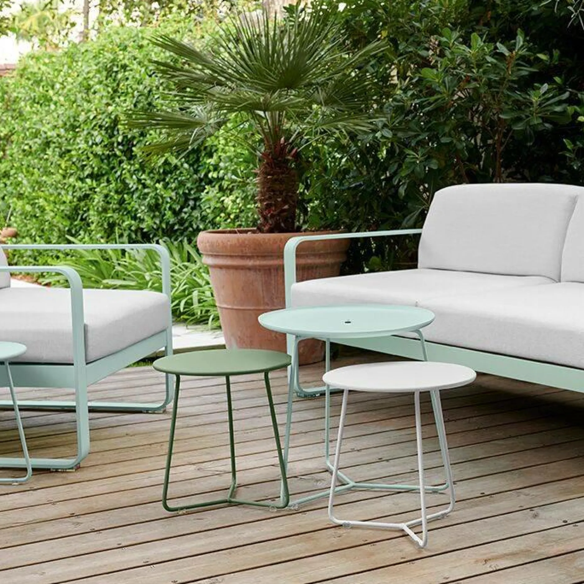 Canapés Et Fauteuils De Jardin>Camif FERMOB Fauteuil Bellevie Blanc Grisé en Aluminium - Cactus