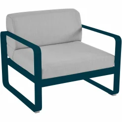 Canapés Et Fauteuils De Jardin>Camif FERMOB Fauteuil Bellevie Gris Flanelle en Aluminium - Bleu Acapulco