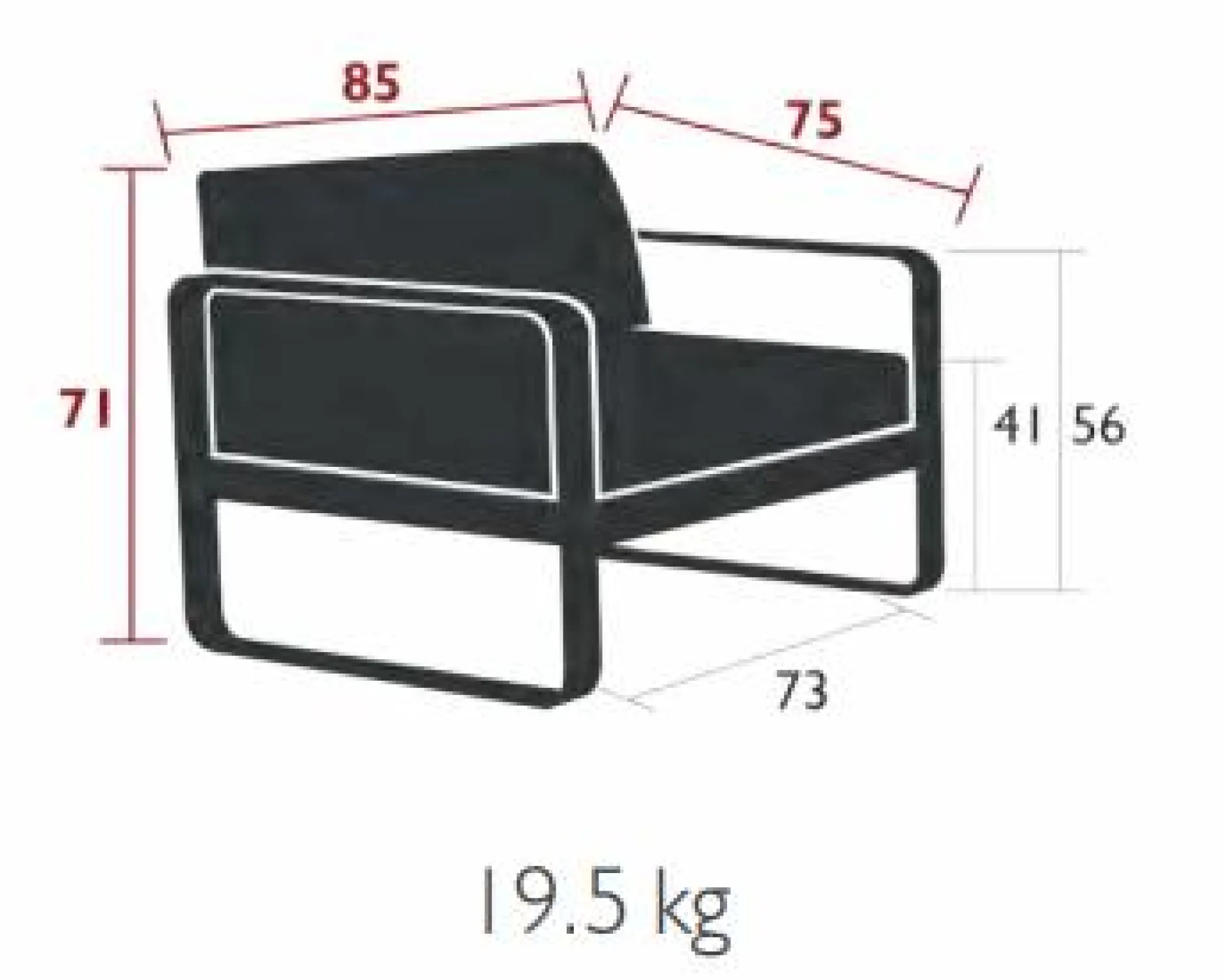 Canapés Et Fauteuils De Jardin>Camif FERMOB Fauteuil Bellevie Gris Flanelle en Aluminium - Cèdre