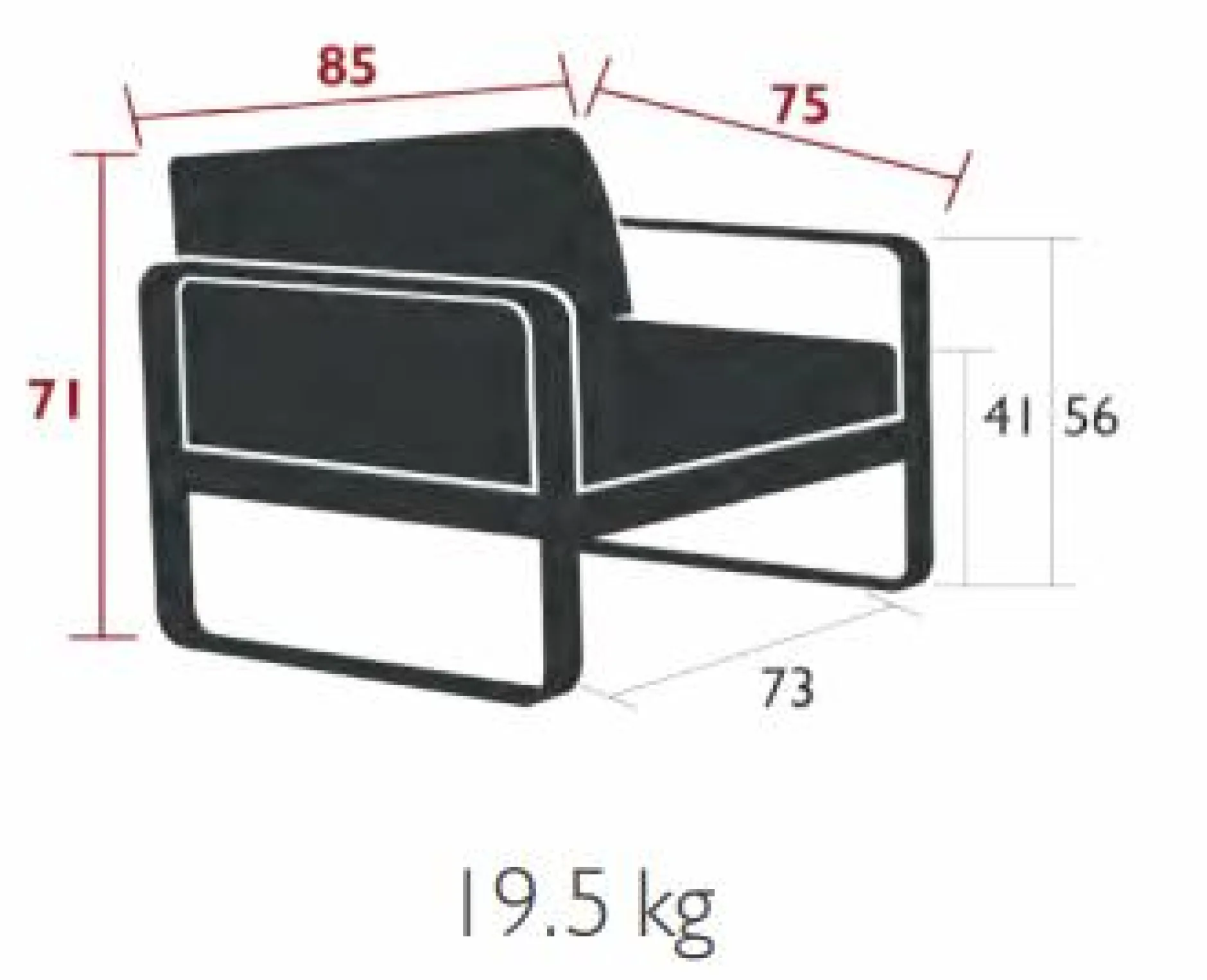 Canapés Et Fauteuils De Jardin>Camif FERMOB Fauteuil Bellevie Gris Flanelle en Aluminium - Muscade