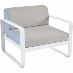 Canapés Et Fauteuils De Jardin>Camif FERMOB Fauteuil Bellevie Gris Flanelle en Aluminium - Blanc