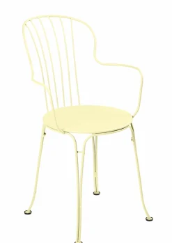 Fauteuils De Jardin>Camif FERMOB Lot de 2 Fauteuils Empilables Opéra+ en Acier - Citron Givré