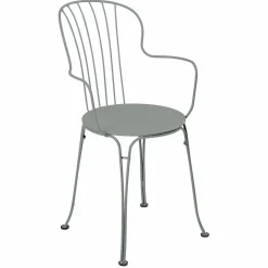 Fauteuils De Jardin>Camif FERMOB Lot de 2 Fauteuils Empilables Opéra+ en Acier - Gris Lapili