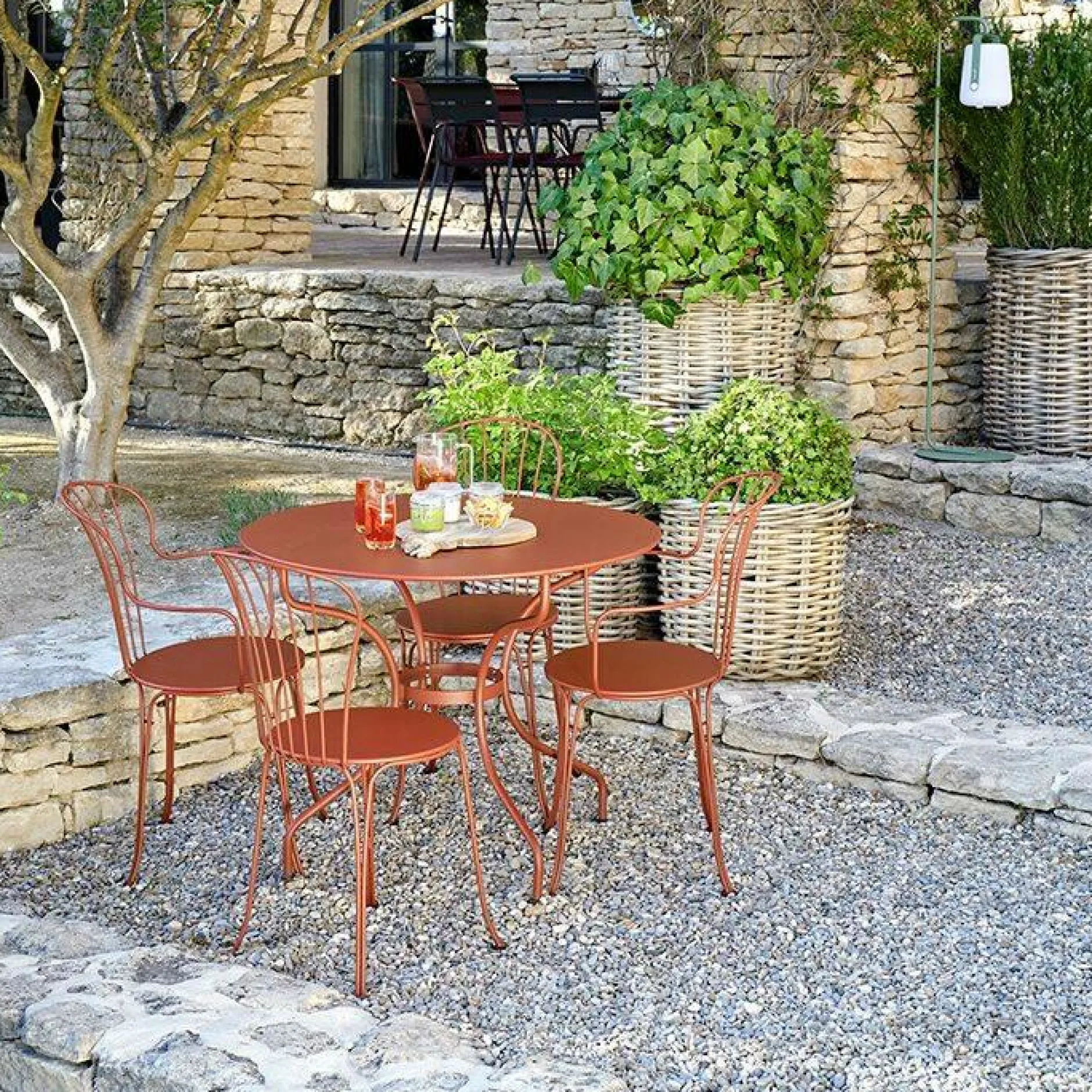 Fauteuils De Jardin>Camif FERMOB Lot de 2 Fauteuils Empilables Opéra+ en Acier - Réglisse