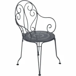 Fauteuils De Jardin>Camif FERMOB Lot de 2 Fauteuils Empilables Montmartre en Acier - Carbone