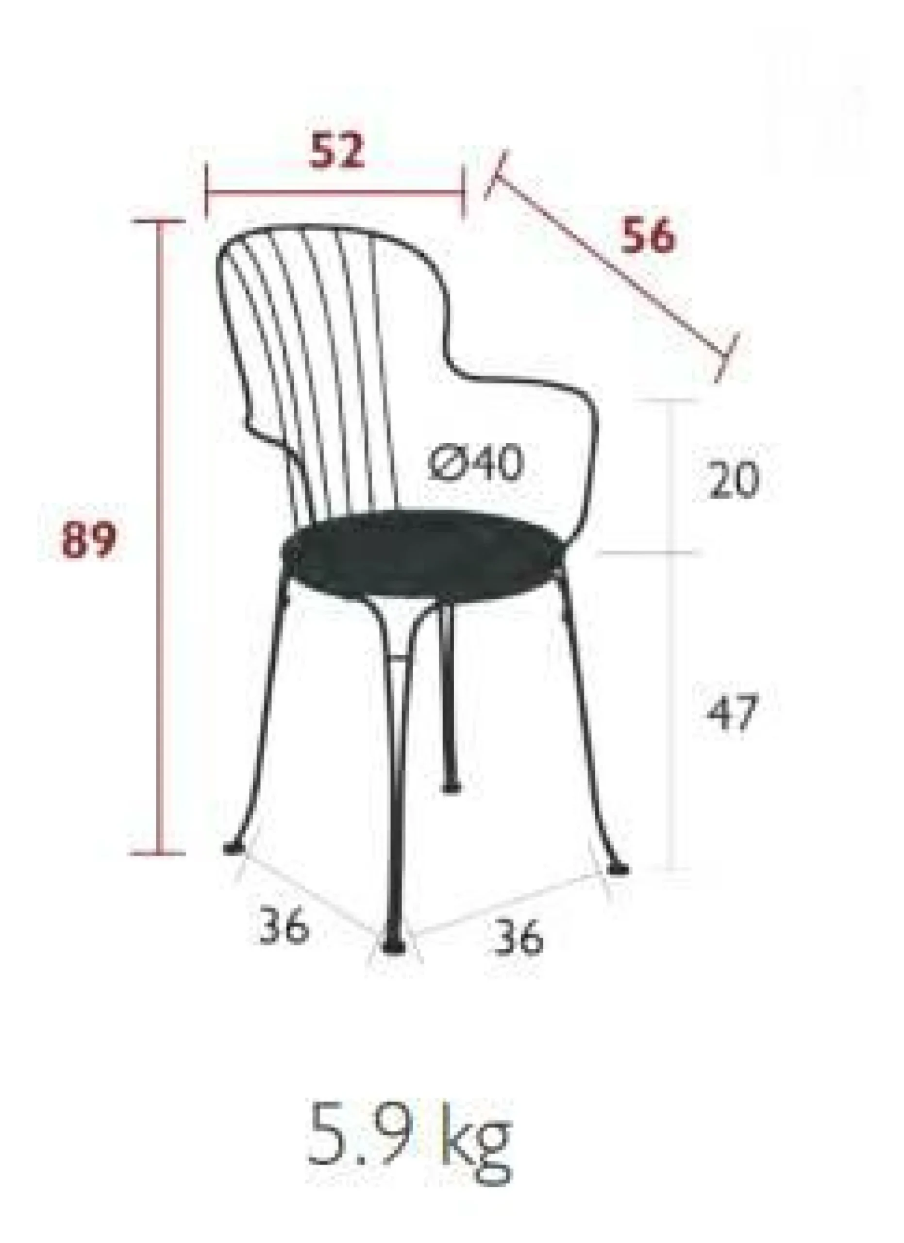 Fauteuils De Jardin>Camif FERMOB Lot de 2 Fauteuils Empilables Opéra+ en Acier - Gris Orage