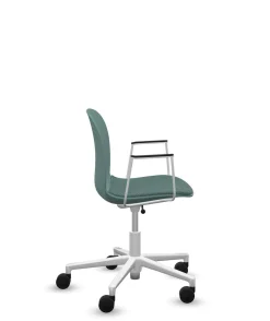 Chaises De Bureau>Camif FLOKK Chaise de bureau assise capitonnée avec accoudoirs Noor 6070S - Bleu Vert