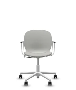 Chaises De Bureau>Camif FLOKK Chaise de bureau assise capitonnée avec accoudoirs Noor 6070S - Gris Clair