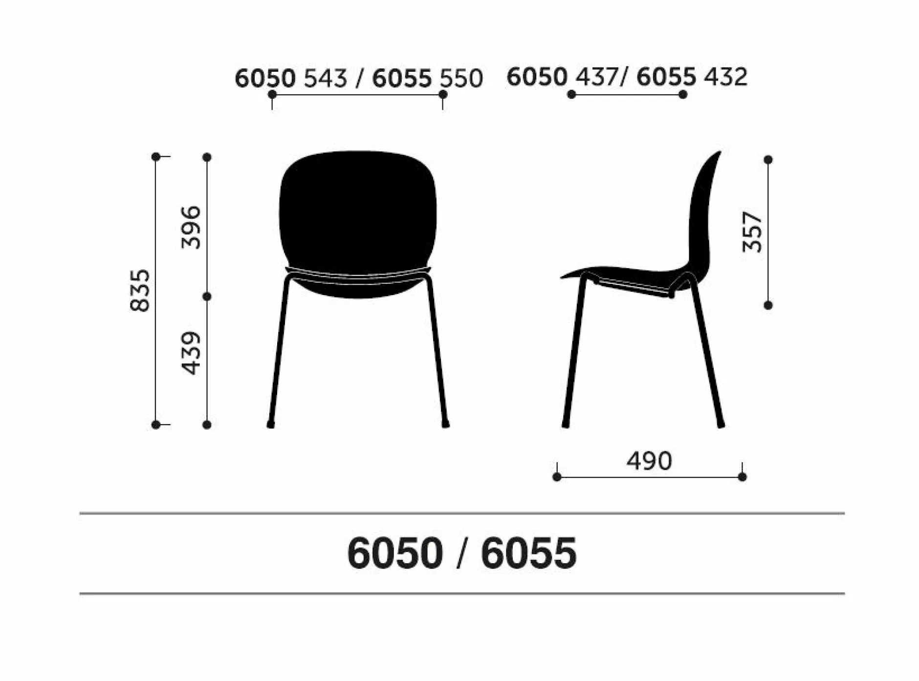 Chaises De Bureau>Camif FLOKK Chaise empilable coque polypropilène et pieds métal Noor 6050 - Vert Sapin
