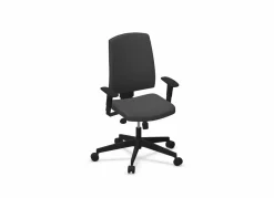 Chaises De Bureau>Camif FLOKK Fauteuil de bureau dossier capitonné et accoudoirs réglables Raya 23S - - Roulettes pour sol dur Gris Anthracite