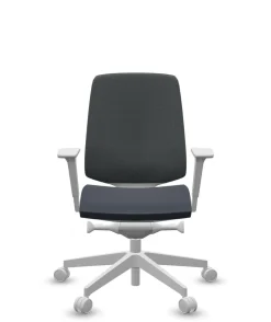 Chaises De Bureau>Camif FLOKK Fauteuil de bureau base grise et dossier résille Light Up 250SL - - Roulettes pour sol souple Assise Bleu Foncé