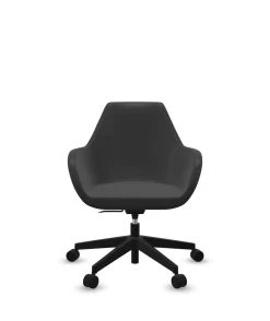 Chaises De Bureau>Camif FLOKK Fauteuil de bureau entièrement capitonné piétement 5 branches à roulettes FAN 10Z - - Roulettes pour sol dur Gris Anthracite