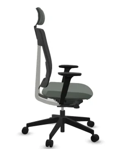 Chaises De Bureau>Camif FLOKK Fauteuil de bureau avec tétière Xenon Net 111SFL - - Roulettes pour sol dur Vert Sauge