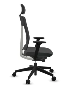 Chaises De Bureau>Camif FLOKK Fauteuil de bureau avec tétière Xenon Net 111SFL - - Roulettes pour sol dur Noir
