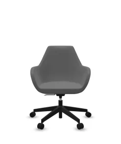 Chaises De Bureau>Camif FLOKK Fauteuil de bureau entièrement capitonné piétement 5 branches à roulettes FAN 10Z - - Roulettes pour sol dur Gris